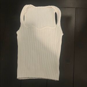 2Bella White Ribbed Tank Top
